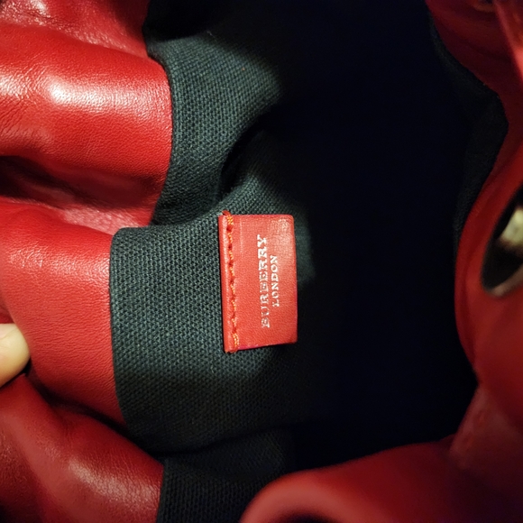 Burberry Plaid Wool Bag with Red Leather Trim - Picture 13 of 16